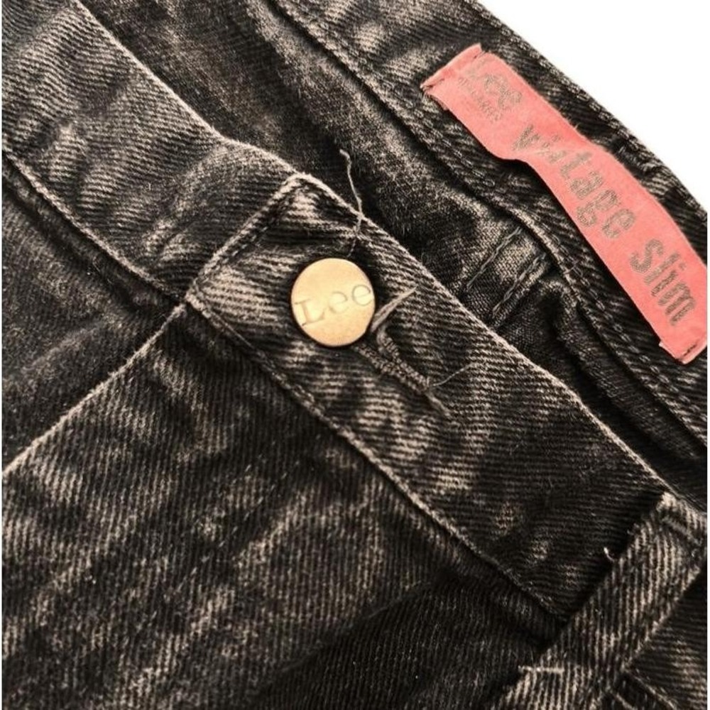 Lee Dungarees Vintage Slim Straight Leg Jeans Distressed Faded Black Denim 42x30 - Picture 6 of 8